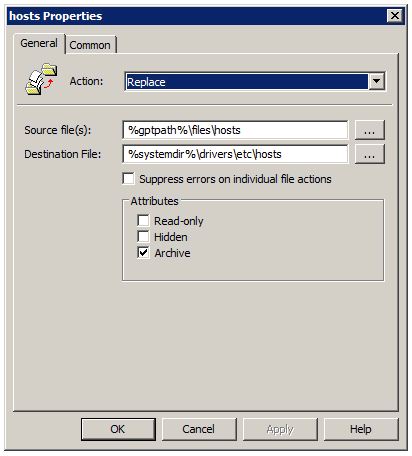 Group Policy Preferences: hosts