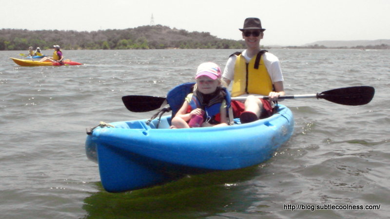 William and Emily in the kayak.